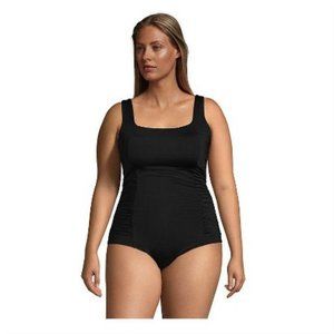 Lands' End Plus Size Chlorine Resistant Ruched One Piece Swimsuit size 16W / 20W